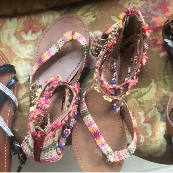 Colorful Beaded Women's Sandals - Picture 1 of 5